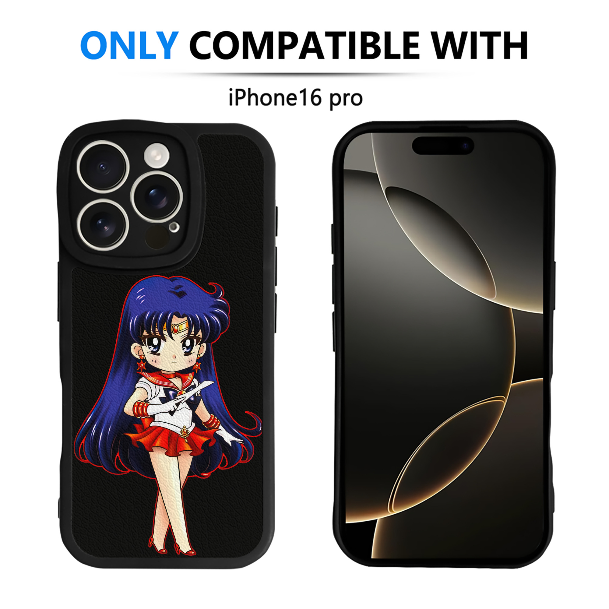 （画像用） 美少女戦士セーラームーン 火野レイ ひの レイ Sailor Moon Hino Rei （セーラーマーズ,Sailor Mars） 【iPhone 16シリーズ対応】シリコンスマホケース（レザー調） 材質：シリコン
